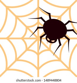spider and cobweb happy halloween celebration design