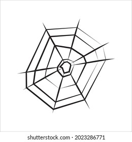 Spider cobweb icon. Sketch black line. Vector. White background