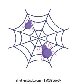 spider with cobweb icon trick or treat happy halloween