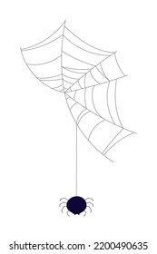 Spider And Cobweb Isolated Icon