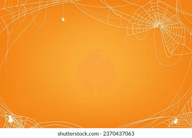 Spider cobweb net border design frame Halloween background decoration