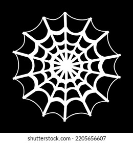 Spider cobweb sticky web net fly trap arachnid insect bug creepy crawly Halloween spooky silhouette vector art design background, hallows eve trick or treat traditional celebration party backdrop   