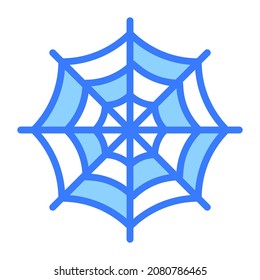 spider, cobweb vector blue outline icon.