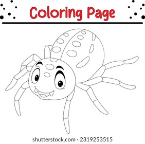 Spider coloring book for kids. Insect coloring pages for kids