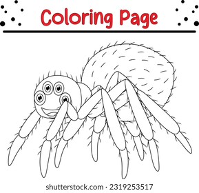 Spider coloring book for kids. Insect coloring pages for kids