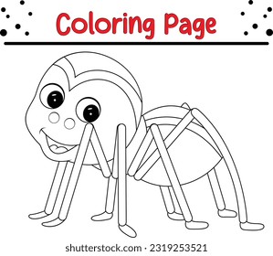 Spider coloring book for kids. Insect coloring pages for kids