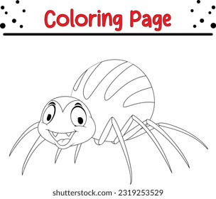 Spider coloring book for kids. Insect coloring pages for kids