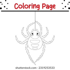 Spider coloring book for kids. Insect coloring pages for kids