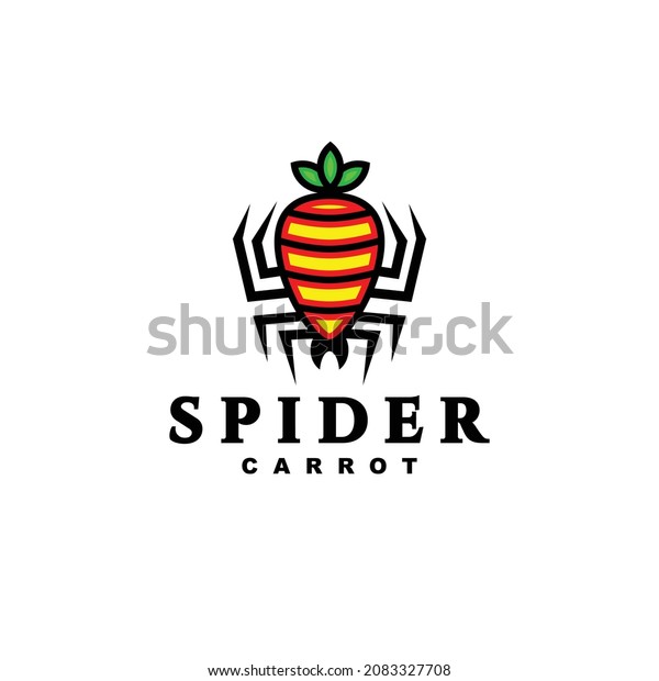 Spider Combination Carrot Background White Template Stock Vector ...