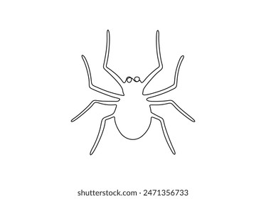 Spider continuous one line drawing vector illustration 