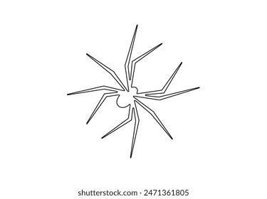 Ilustración vectorial de dibujo de una línea continua Spider 