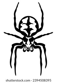 Spider cross black silhouette design element vector illustration.	
