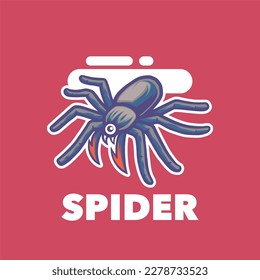 Spider cute mascot cartoon design