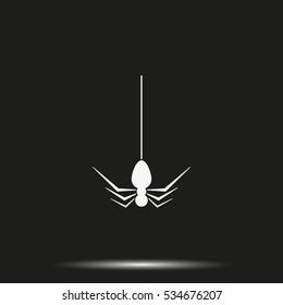 A spider dangling from the web icon.