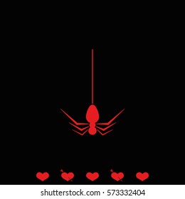 A spider dangling from the web icon.