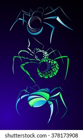 Spider decorative, stylized, tattoo