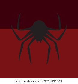 Spider design made on a red and black background with some specific elements