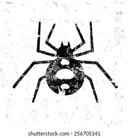 Spider design on old paper,grunge vector