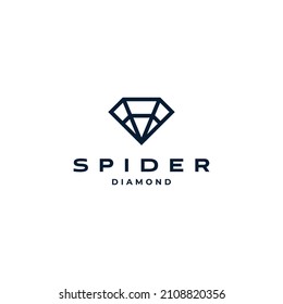 Spider diamond line logo design