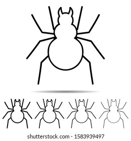Spider different shapes icon. Simple thin line, outline vector of halloween icons for ui and ux, website or mobile application