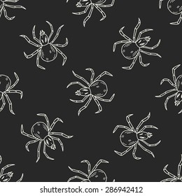 spider doodle seamless pattern background
