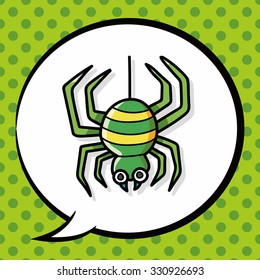 spider doodle, speech bubble