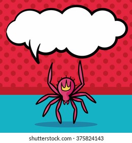 spider doodle, speech bubble