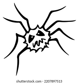 Spider doodle  vector image and black line 