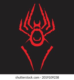 Spider drawing illustration. Creative design.