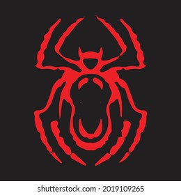 Spider drawing illustration. Creative design.