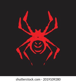 Spider drawing illustration. Creative design.