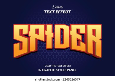 efecto de texto 3d editable de araña
