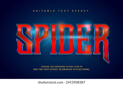 Spider editable text effect template