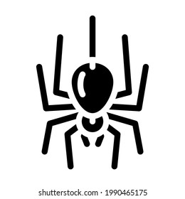 spider fear glyph icon vector. spider fear sign. isolated contour symbol black illustration