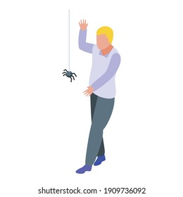 Spider fear icon. Isometric of spider fear vector icon for web design isolated on white background