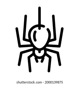 spider fear line icon vector. spider fear sign. isolated contour symbol black illustration
