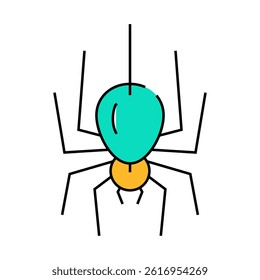 spider fear line icon vector. spider fear sign. isolated symbol illustration