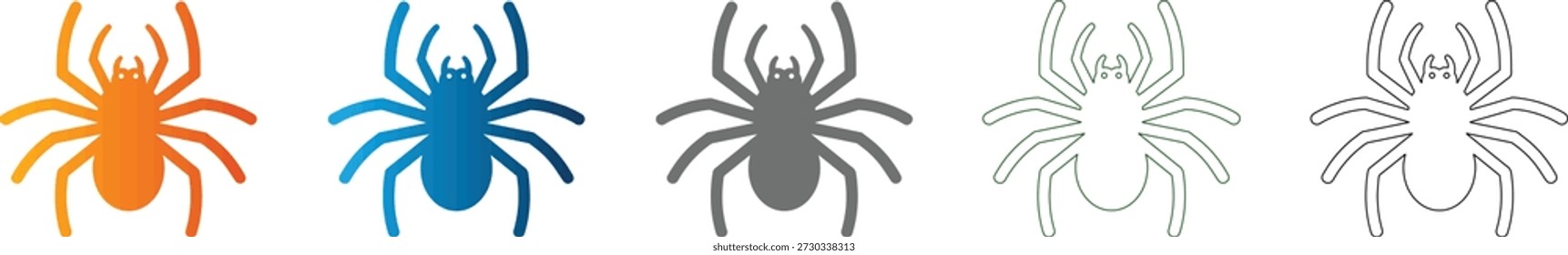Un icono plano de araña, un gráfico de Vector aislado limpio de un conjunto de iconos consistente, con un estilo negro sólido versátil para proyectos de diseño digital.