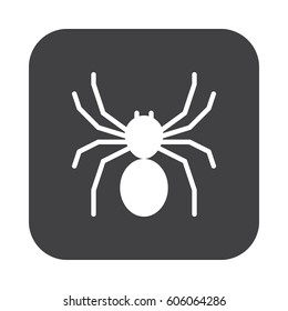 Spider flat icon, filled vector sign, colorful pictogram on rounded square button isolated on white. Symbol, logo illustration. Flat design, pixel perfect