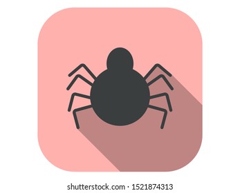 Spider flat icon with shadow. Halloween, October 31st. Vector illustration