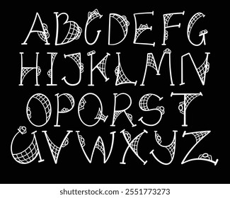 spider font shaped alphabet set