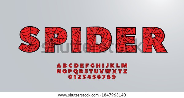 spider font spiderman alphabet black letters stock vector royalty free