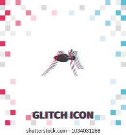 Spider  glitch effect vector icon.
