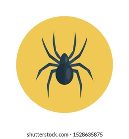spider glyph flat vector icon