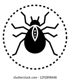 Spider glyph icon design 