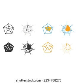 spider graph vector icon data presentation radar