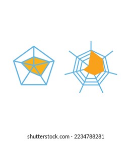 spider graph vector icon data presentation radar