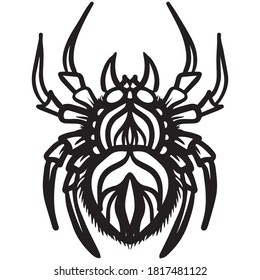 diseño gráfico de araña ilustración vectorial, icono, dibujo de tatuajes de arte, logotipo, dibujo a mano, uso en impresión