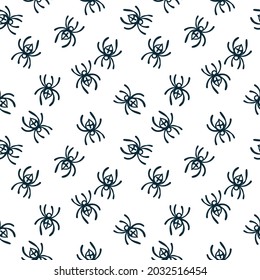 spider hallooween witch simple vector seamless pattern outline decorative
