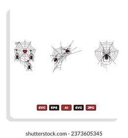 Juego de dibujos animados Spider Halloween. Espeluznantes arañas peligrosas color tarántula colecta plana. Decoración escalofriante para el diseño de horror. Araña venenosa de fiesta de Halloween o arácnido peligroso. Vector